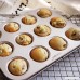 CHEFMADE 12-cavity-1.7 Mini Muffin Pan Non-stick Carbon Steel Little Cupcake Pan FDA Approved for Oven Baking (Champagne Gold) - B077BYGPNZ